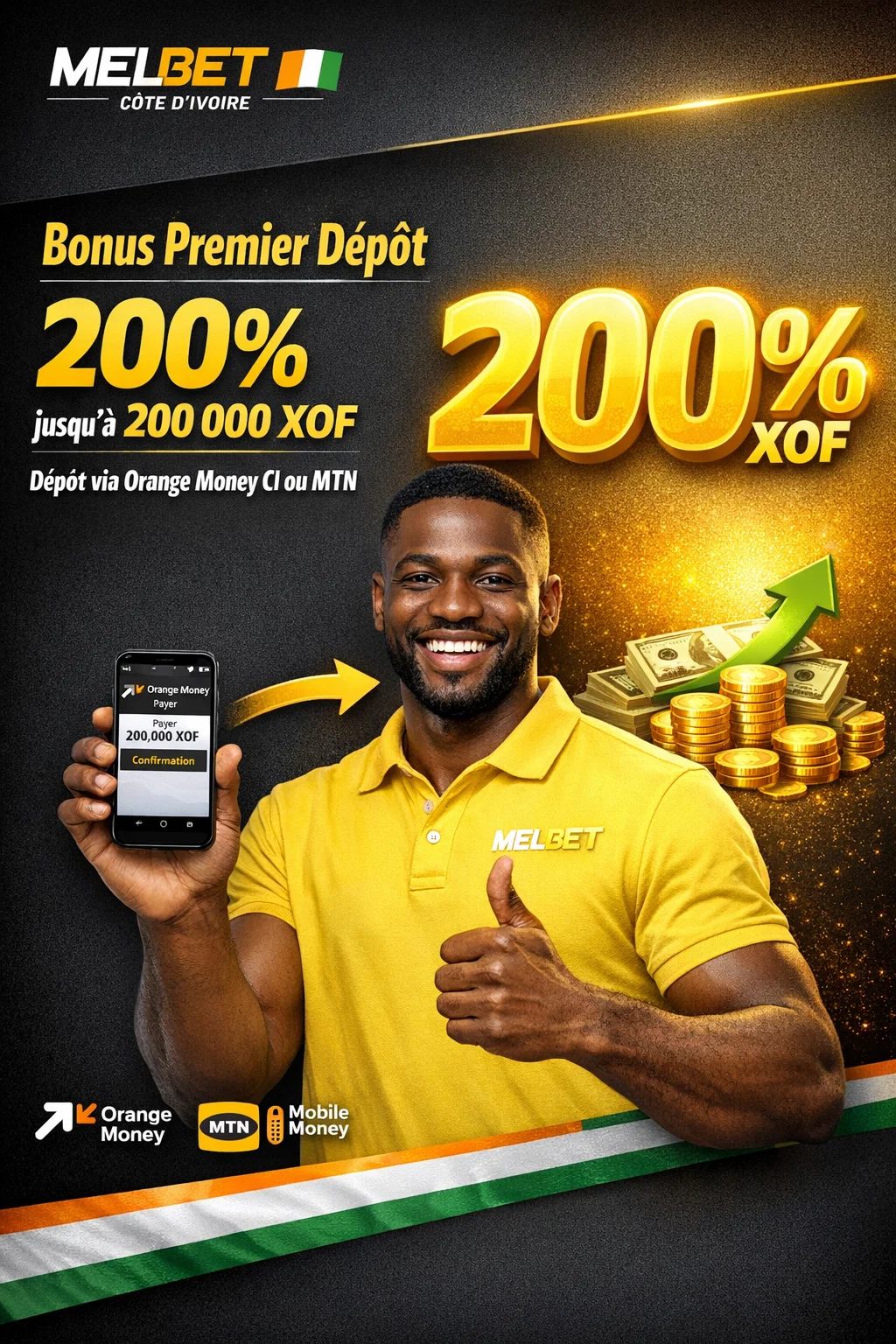 bonus premier dépôt melbet côte d'ivoire
